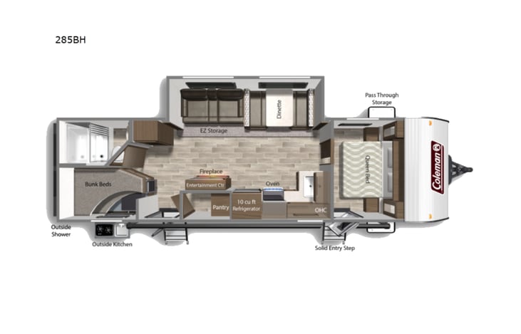 Representative floor plan provided by a trusted RVshare partner.