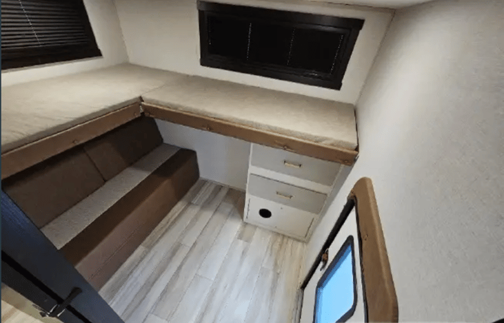 Private bunk room with emergency door