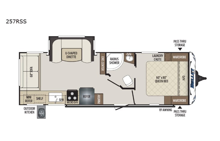 Representative floor plan provided by a trusted RVshare partner.