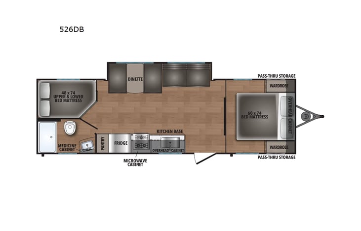 Representative floor plan provided by a trusted RVshare partner.