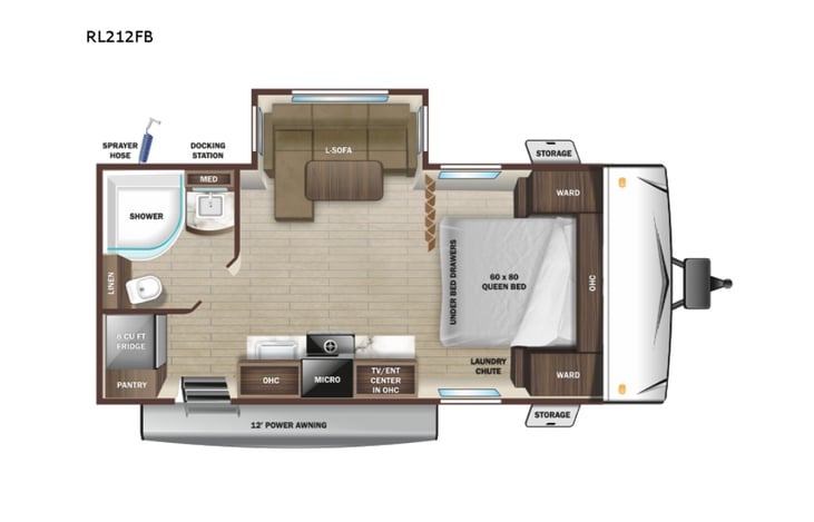 Representative floor plan provided by a trusted RVshare partner.