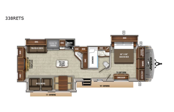 Representative floor plan provided by a trusted RVshare partner.