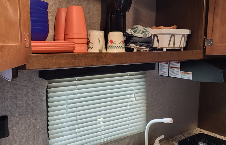 Cupboard comes fully stocked with all the essentials.