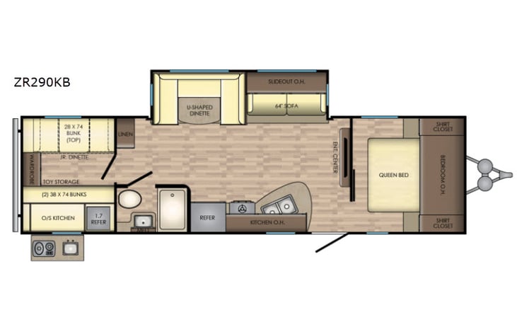 Representative floor plan provided by a trusted RVshare partner.