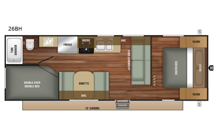 Representative floor plan provided by a trusted RVshare partner.