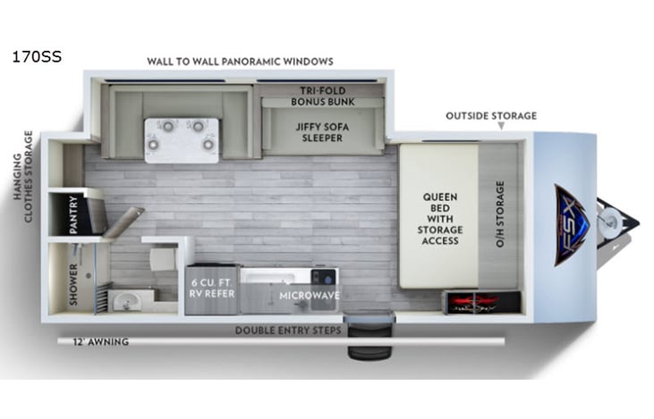 Representative floor plan provided by a trusted RVshare partner.