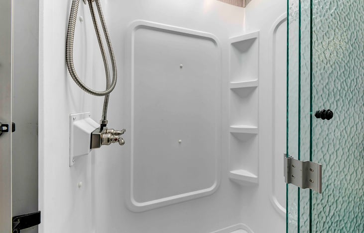 coach bathroom and full sized shower