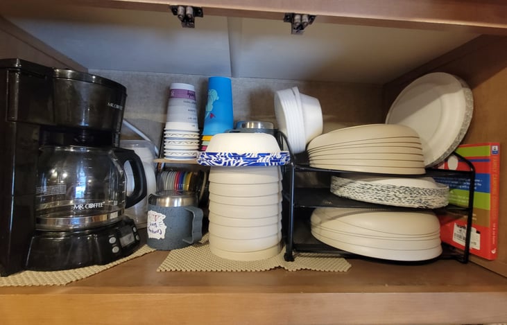 All the plates, bowls,  cups and even a coffee maker. This can't be real