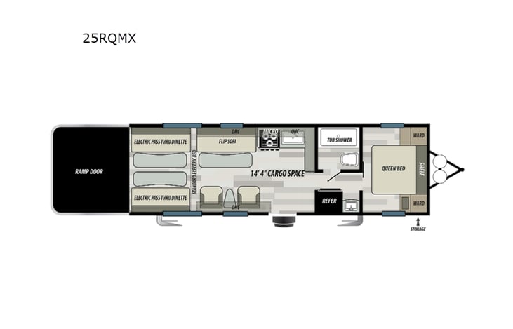 Representative floor plan provided by a trusted RVshare partner.
