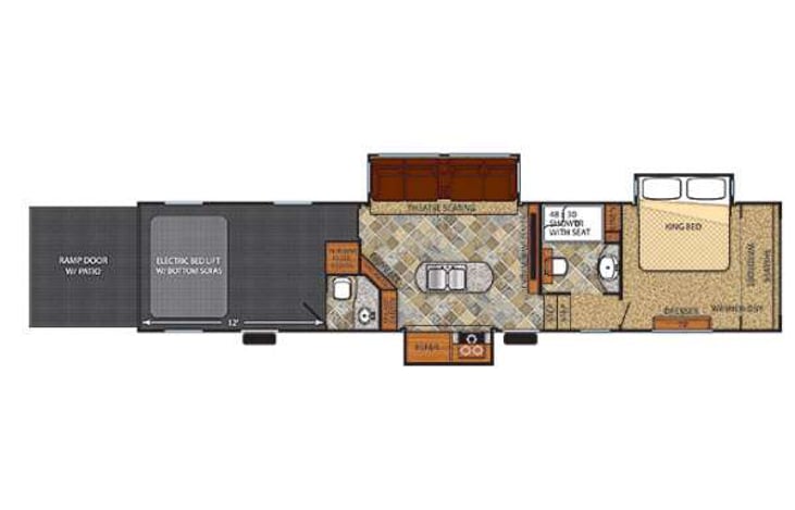 Representative floor plan provided by a trusted RVshare partner.