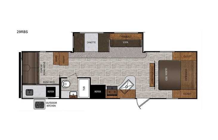 Representative floor plan provided by a trusted RVshare partner.