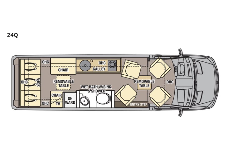 Representative floor plan provided by a trusted RVshare partner.