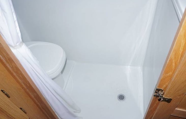 toilet and shower area