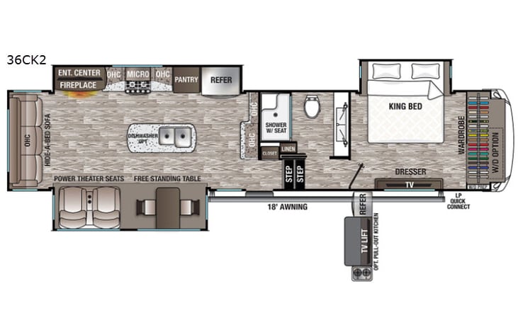 Representative floor plan provided by a trusted RVshare partner.