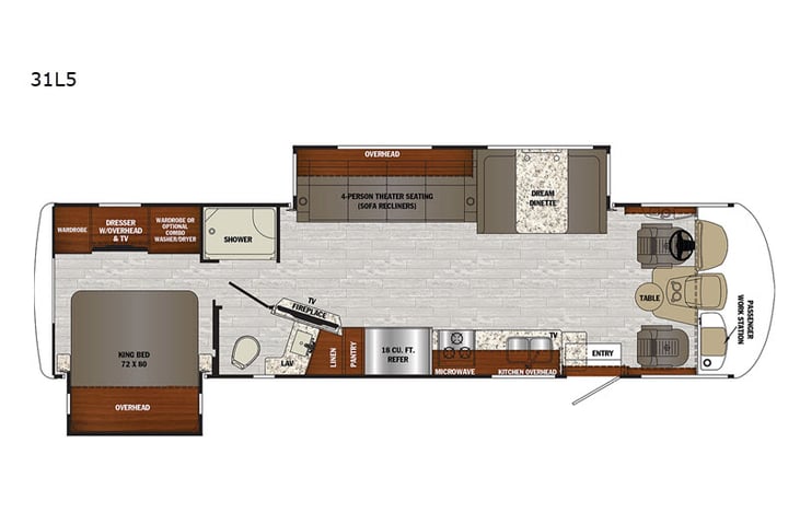 Representative floor plan provided by a trusted RVshare partner.