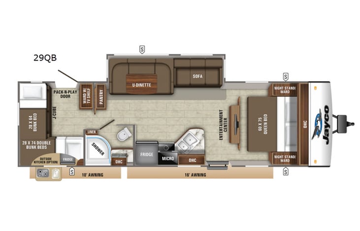 Representative floor plan provided by a trusted RVshare partner.