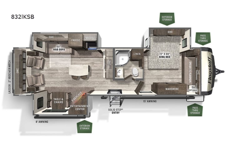 Representative floor plan provided by a trusted RVshare partner.