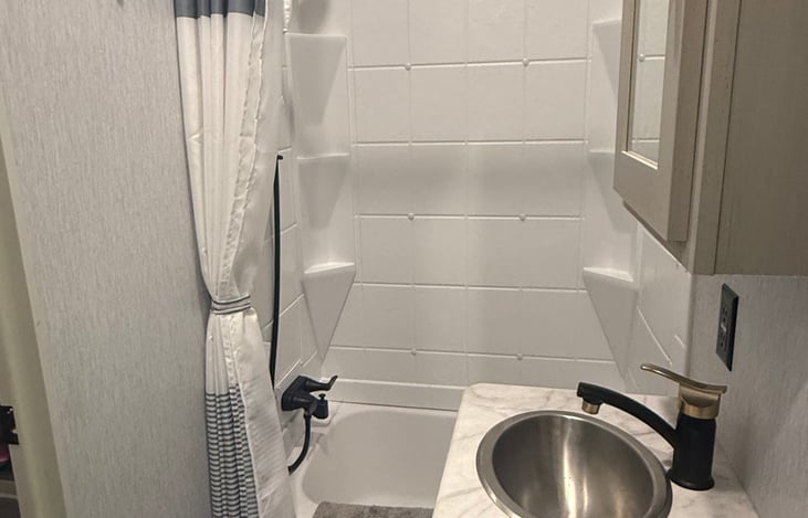 Bathroom attached to bunk room