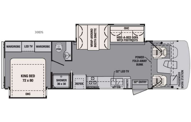 Representative floor plan provided by a trusted RVshare partner.