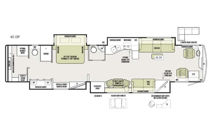 Representative floor plan provided by a trusted RVshare partner.