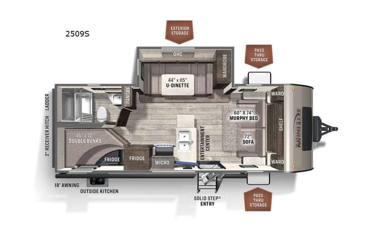 Representative floor plan provided by a trusted RVshare partner.