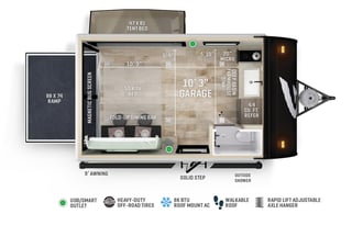 Under 5,000lbs, pet friendly, toy hauler sleeps 4