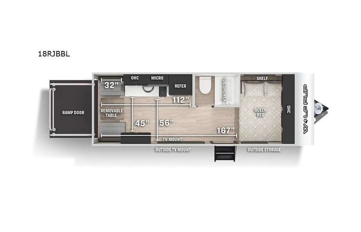 Representative floor plan provided by a trusted RVshare partner.
