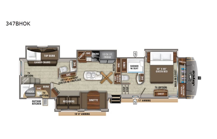 Representative floor plan provided by a trusted RVshare partner.