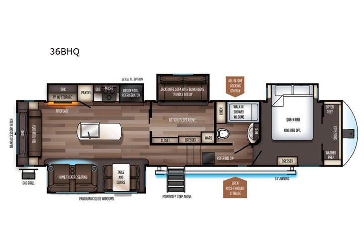 Representative floor plan provided by a trusted RVshare partner.