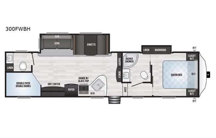 Representative floor plan provided by a trusted RVshare partner.