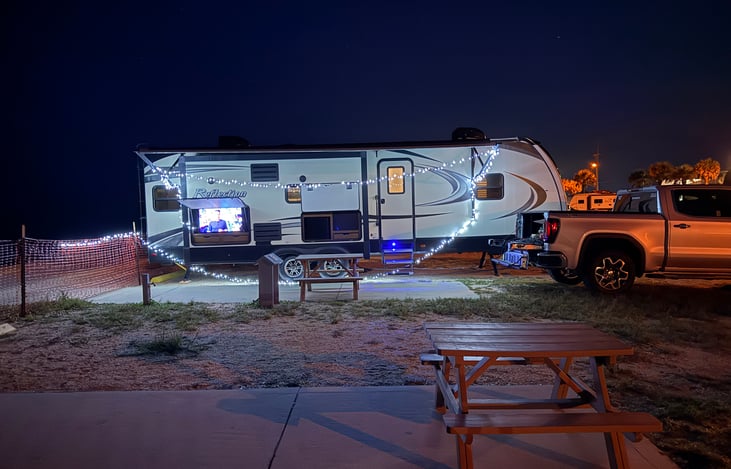 Large RV, plenty of room and privacy.