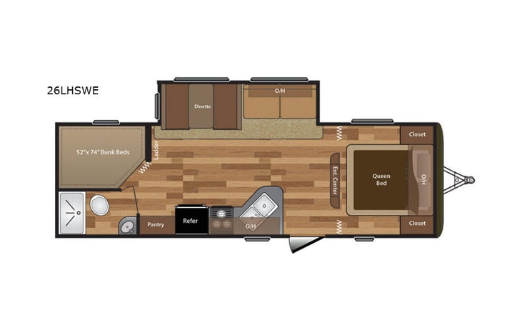 Representative floor plan provided by a trusted RVshare partner.