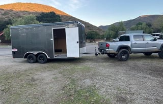 8.5 ft wide by 16 ft enclosed cargo trailer w ramp