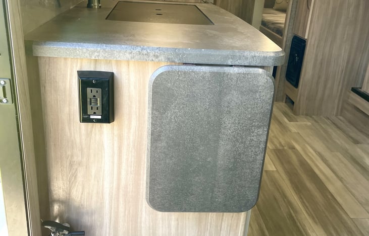 Extra countertop space and appliance outlet