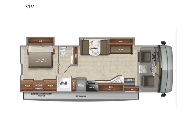 Representative floor plan provided by a trusted RVshare partner.