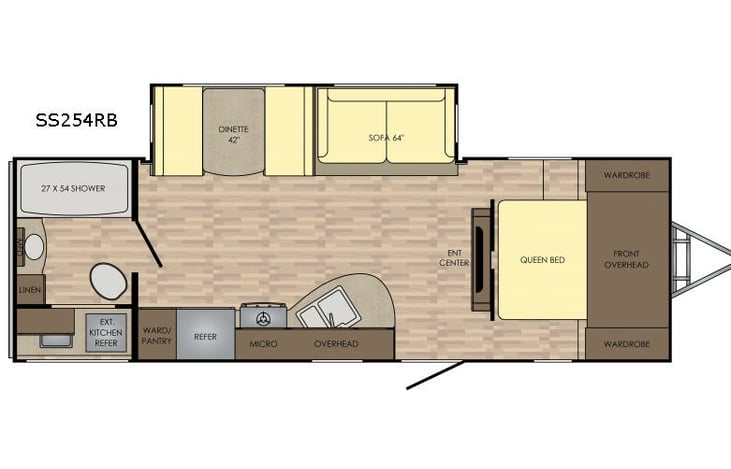 Representative floor plan provided by a trusted RVshare partner.