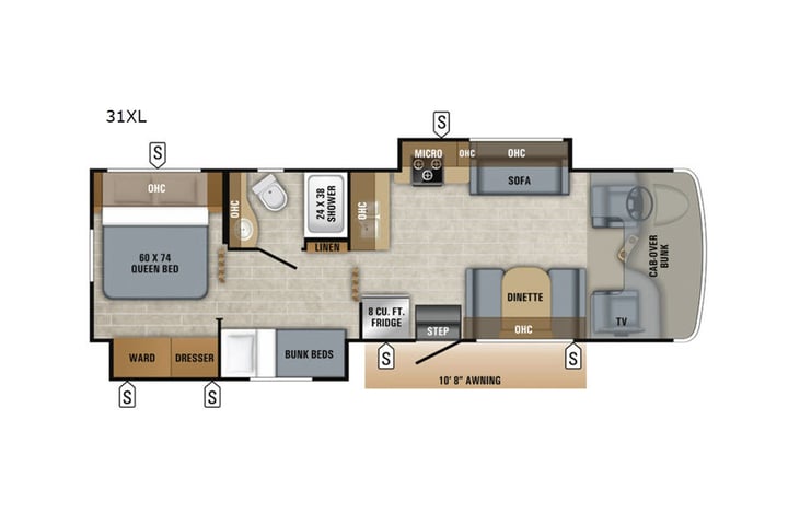 Representative floor plan provided by a trusted RVshare partner.