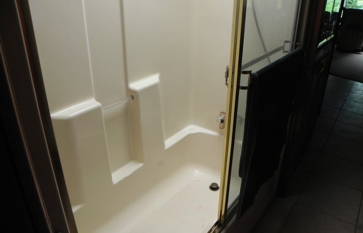 it has a full-size shower or tub to soak in.