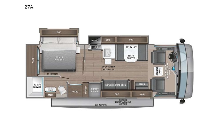 Representative floor plan provided by a trusted RVshare partner.