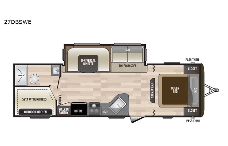 Representative floor plan provided by a trusted RVshare partner.