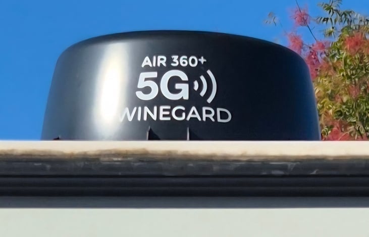 5G signal booster on top of roof