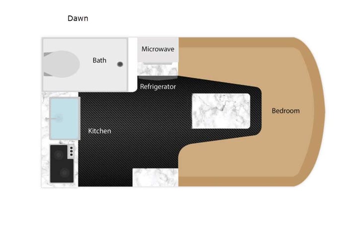 Representative floor plan provided by a trusted RVshare partner.