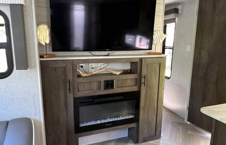 Electric Fireplace. Lightship available without running the electric heat!