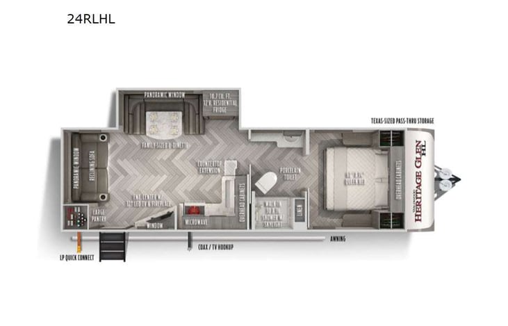 Representative floor plan provided by a trusted RVshare partner.