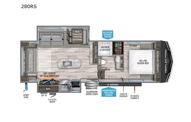 Representative floor plan provided by a trusted RVshare partner.
