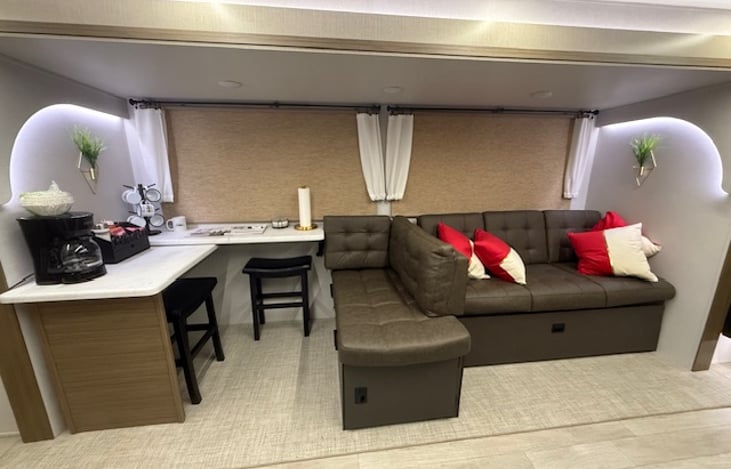 Living room couch can be a full/queen bed as well