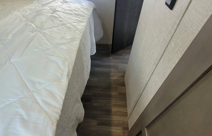 plenty of space to get around in the king size bedroom