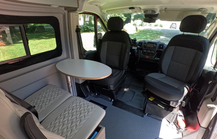 Work or dine in your swivel drivers seat.