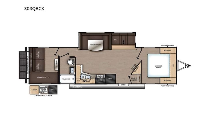 Representative floor plan provided by a trusted RVshare partner.