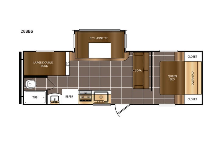 Representative floor plan provided by a trusted RVshare partner.